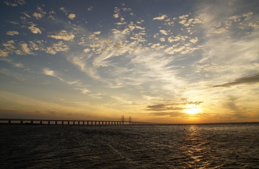 öresund, oresund bridge, bridge, evening atmosphere, malmö, nature, copenhagen, connection, baltic sea, sea, heaven, evening sky, sunset