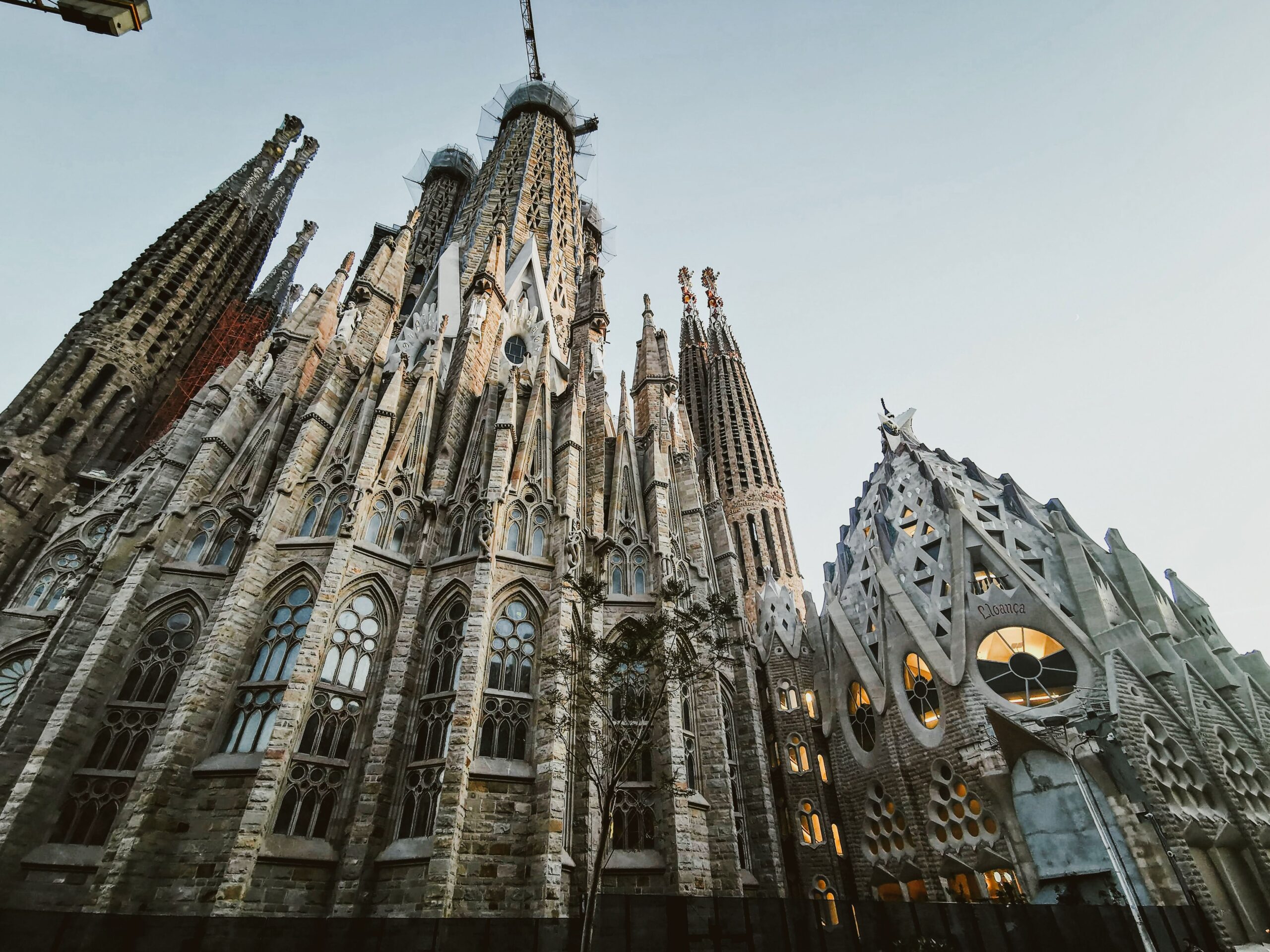 Stunning view of La Sagrada Familia, a renowned landmark in Barcelona, Spain.